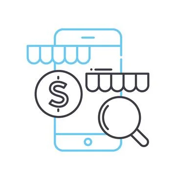 E-commerce optimization line icon, outline symbol, vector illustration, concept Illustrazione stock