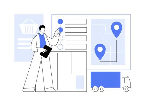 E-Commerce order processing isolated cartoon vector illustrations. Illustrazione stock