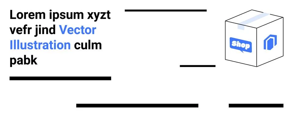 E-commerce Parcel with Tracking and Messaging Elements for Online Shopping Illustrazione stock