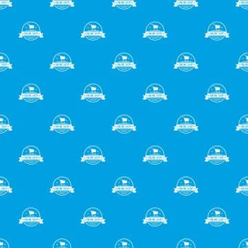 E commerce pattern seamless blue Stock Illustration