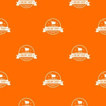 E commerce pattern vector orange Illustrazione stock