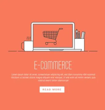 E-commerce, pay online and online shopping concept. Stock Illustration