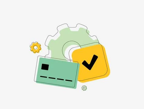 E-commerce Payment Gateway Integrations. Mobile Payment Processing, accept bank Stock Illustration