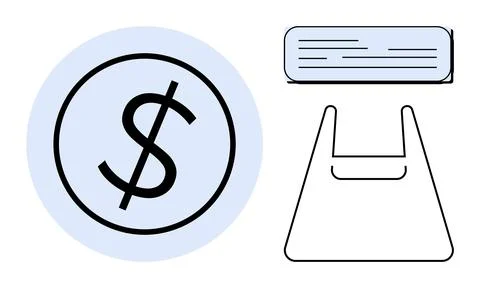 E-commerce, payment processing, shopping, retail strategy, financial manageme Stockillustratie