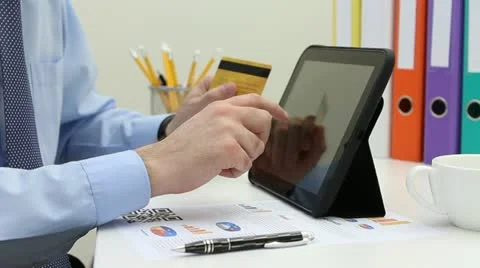 E-commerce payment on tablet pc Stock Footage 22008592