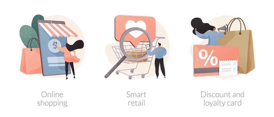 E-commerce platform abstract concept vector illustrations. Stock Illustration