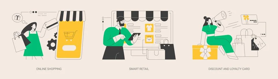 E-commerce platform abstract concept vector illustrations. Stock Illustration