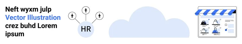 E-Commerce Platform with HR Cloud Integration and Business Data Connections Stock Illustration