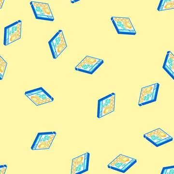 E commerce platform isometric icon seamless pattern Stock Illustration