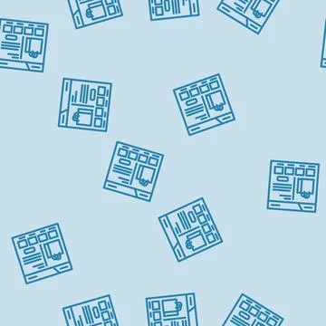 E commerce platform line vector seamless pattern Stock Illustration