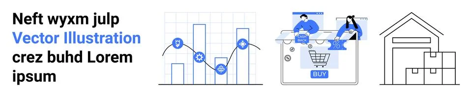 E-commerce Process Data Analysis, Online Shopping, and Warehouse Management Ilustración de archivo