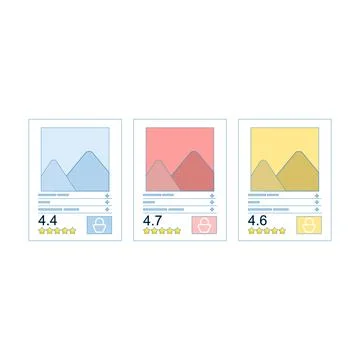 E-commerce product rating system concept Stock Illustration