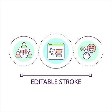 E commerce promotion technology loop concept icon Illustrazione stock