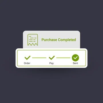 E commerce Purchase Flow UI with Order to Delivery Steps Stock Illustration