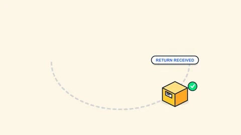 E-Commerce Return and Refund Loop Motion Graphic Stock Footage 345640815