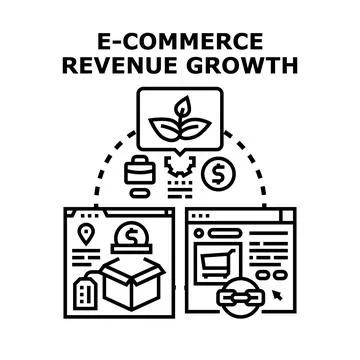 E commerce revenue growth developing business strategy concept Stock Illustration
