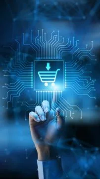 E-Commerce Revolutionizing Online Buying and Selling Technology Concept Illus 스톡 사진