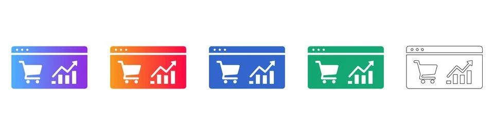 E commerce Sales Analytics Dashboard Interface Icons イラスト素材