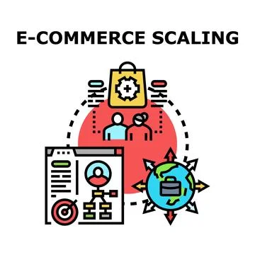 E commerce scaling strategy for global business growth Stock Illustration