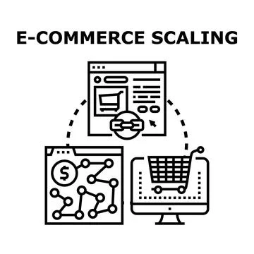 E commerce scaling strategy for growth and development Stock Illustration