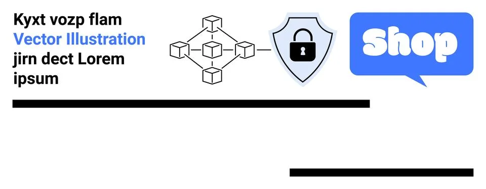 E-commerce Security with Blockchain and Shopping Features Stock Illustration