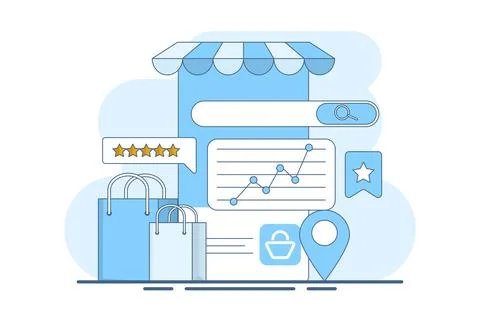 E-commerce seo audit concept with website ranking イラスト素材