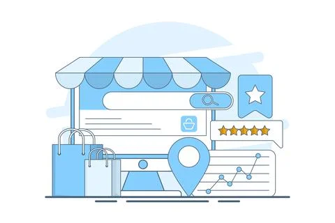 E-commerce seo audit concept with website ranking イラスト素材