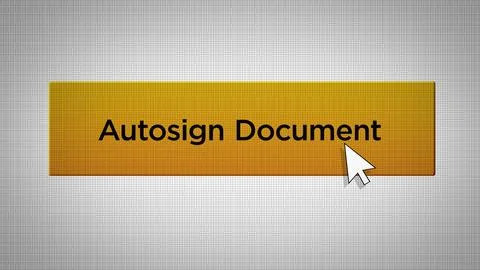 E-Commerce Series - Mouse Pushes Autosign Document Button0 Stock Illustration