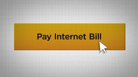 E-Commerce Series - Mouse Pushes Pay Internet Bill Button0 Illustrazione stock