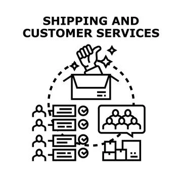 E commerce shipping and customer service concept Stock-Illustration