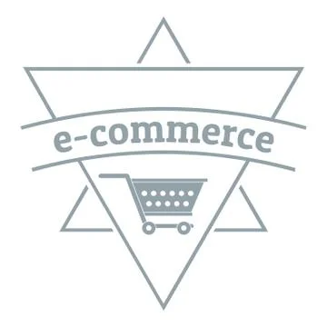 E commerce shop logo, simple gray style 스톡 일러스트
