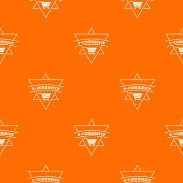E commerce shop pattern vector orange Stock Illustration