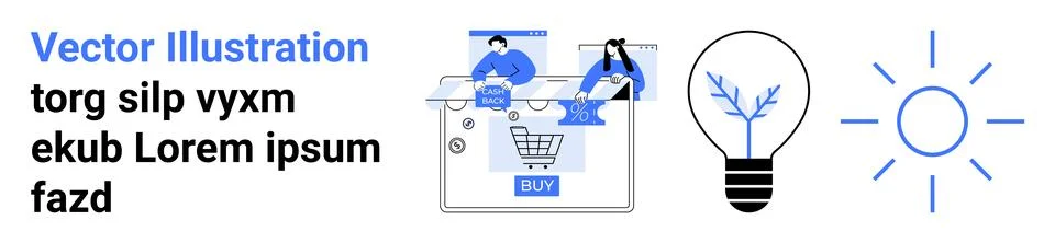 E-commerce Shopping, Creative Ideas, and Bright Solutions A Blend of Modern.. イラスト素材