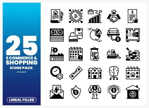 E-commerce Shopping Icons Stock Illustration