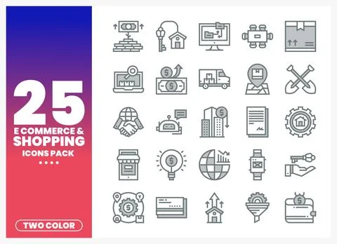 E-commerce Shopping Icons Pack Stock Illustration