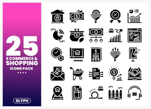 E-commerce Shopping Icons Pack Stock Illustration