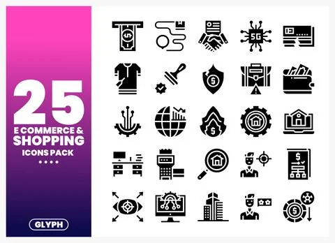 E-commerce Shopping Icons Pack Stock Illustration