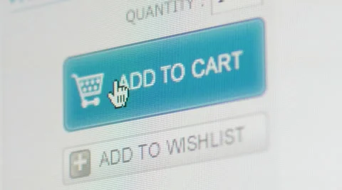 E-commerce, shopping on internet and pc monitor Stock Footage