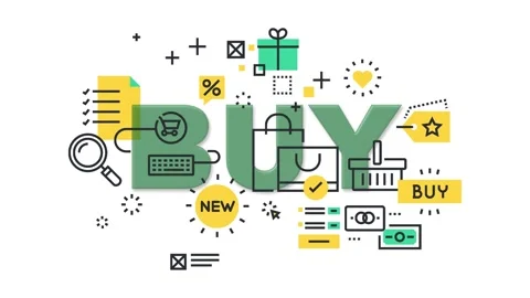 E-commerce shopping online store concept with icons. Stock Footage 340282443