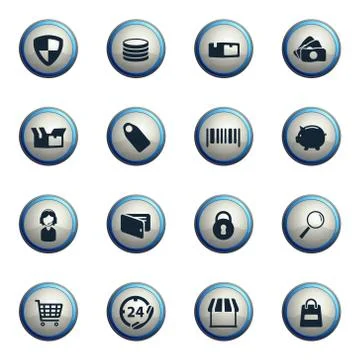 E-commerce simply icons Stock Illustration