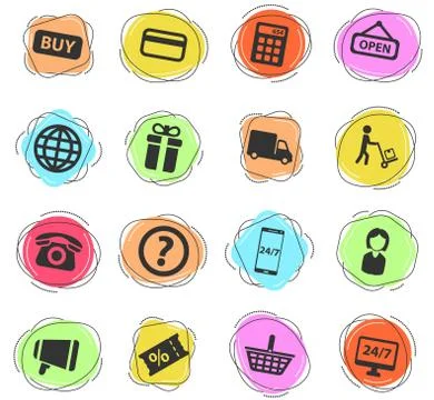 E-commerce simply icons Stock Illustration