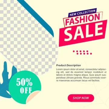 E-commerce Social Media Post template Design vector, Illustrazione stock