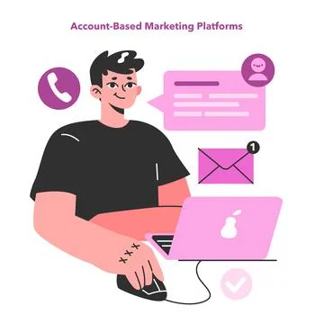 E-commerce software or tool. Account based marketing or ABM platform. Illustrazione stock