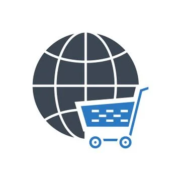 E-commerce Solution Vector Glyph Icon 스톡 일러스트