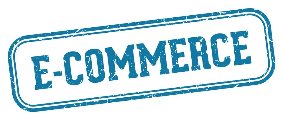 E-commerce stamp. e-commerce rectangular stamp on white background Stock Illustration