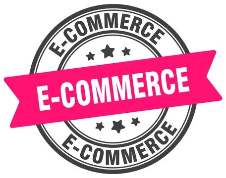 E-commerce stamp. e-commerce label on transparent background. round sign Stock Illustration