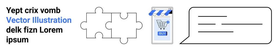 E-commerce, teamwork, digital communication, online shopping, marketing, coll Stock Illustration