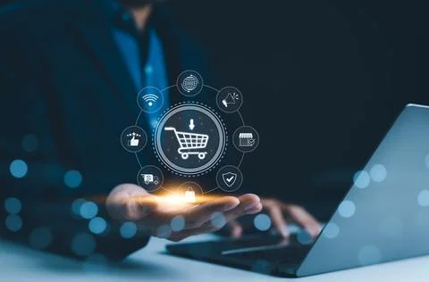 E-commerce technology concept. Stock Photos