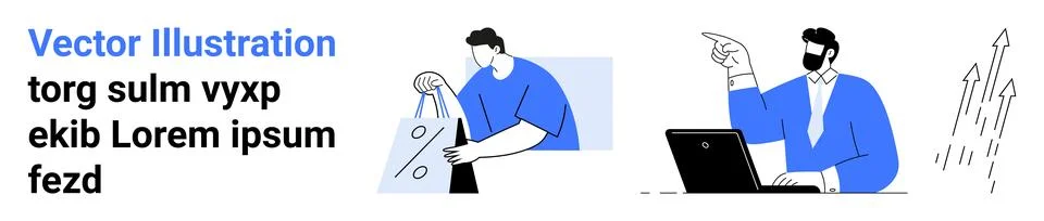 E-commerce, technology, data analysis, business planning, online sales, marke 스톡 일러스트