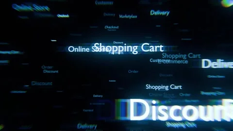 E-commerce text animation on futuristic background Stock Footage 315177104